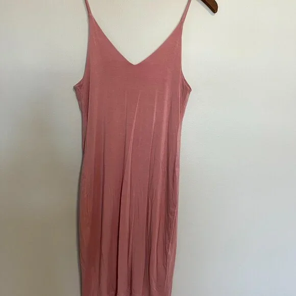 Final Touch Dusty Pink Rayon Mood Spaghetti Strap  Slip Dress Size Medium - Picture 4 of 5